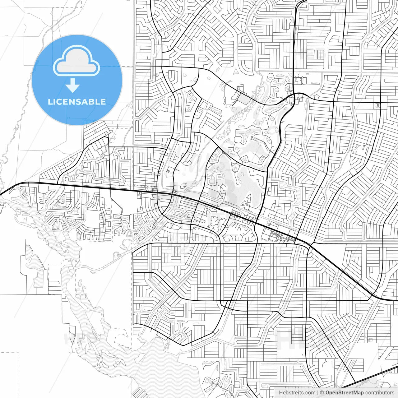 Vector PDF map of North Port, Florida, United States