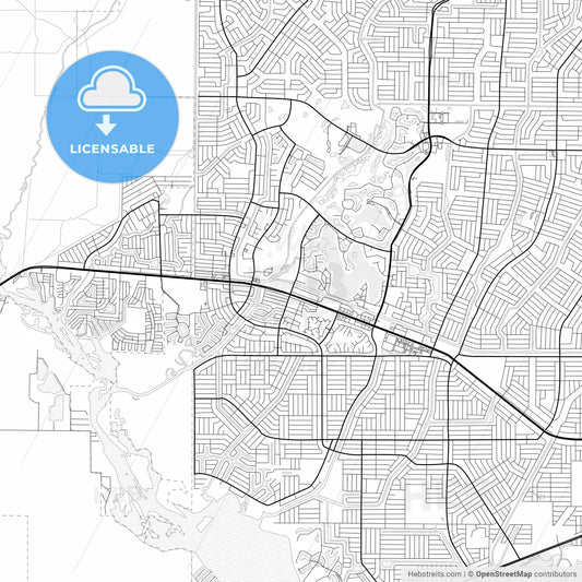 Vector PDF map of North Port, Florida, United States