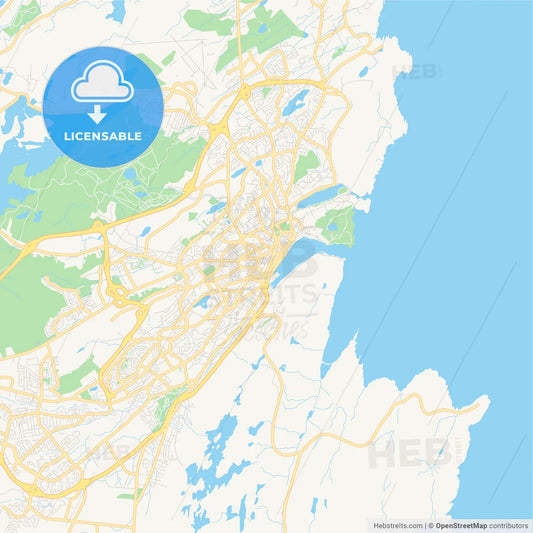 Empty vector map of St. John's, Newfoundland and Labrador, Canada