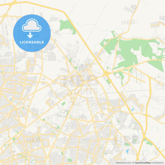 Empty vector map of Ciudad Apodaca, Nuevo León, Mexico