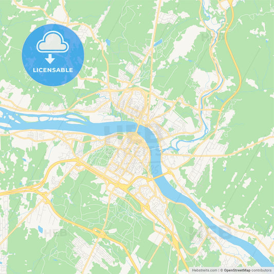 Empty vector map of Fredericton, New Brunswick, Canada