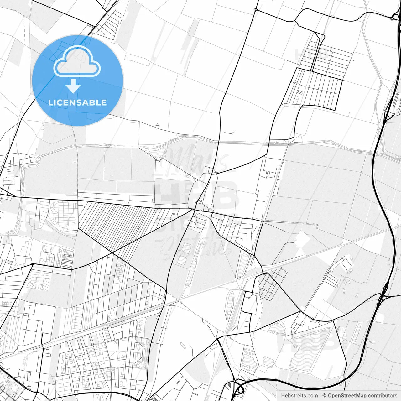 Vector PDF map of Gerasdorf bei Wien, Austria