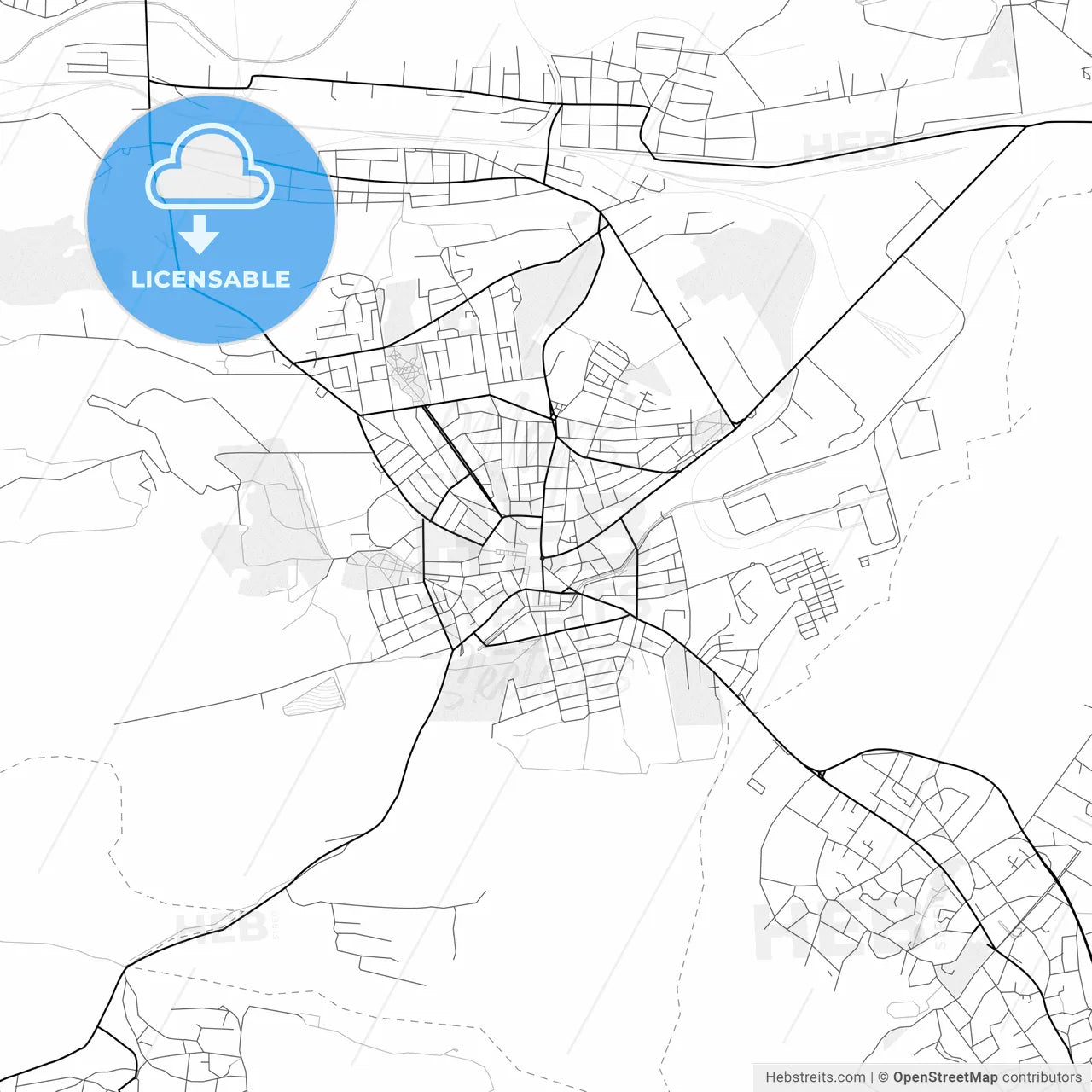 Vector PDF map of Gorna Oryahovitsa, Bulgaria