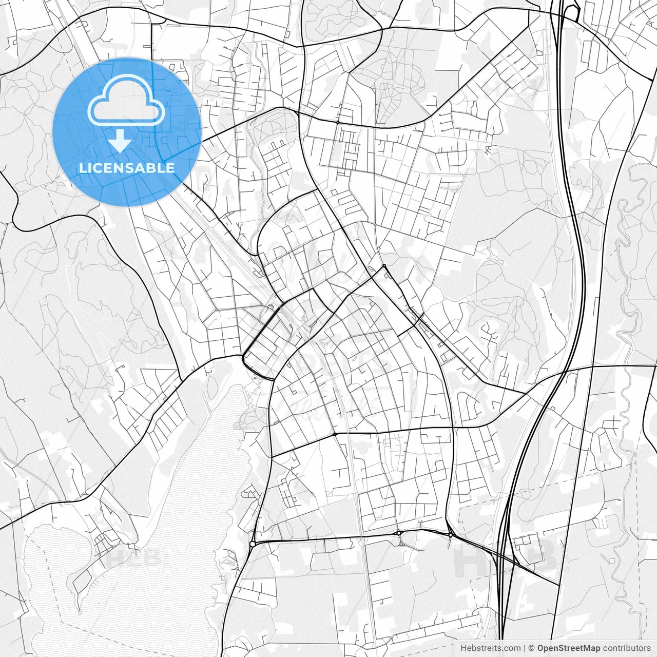Vector PDF map of Järvenpää, Finland