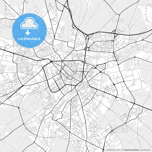 Vector PDF map of Arras, France