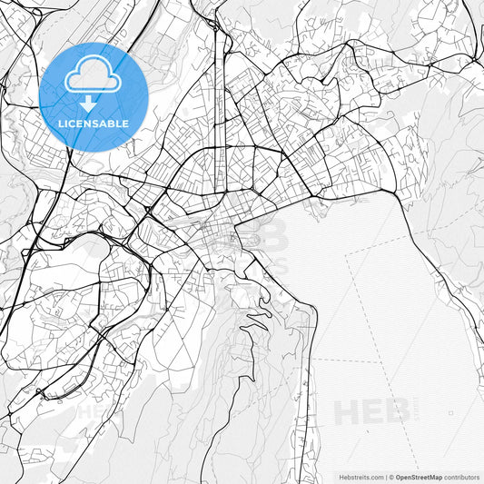 Vector PDF map of Annecy, France