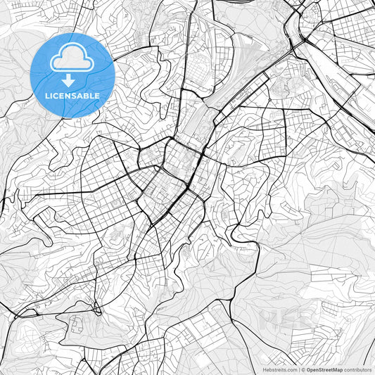 Vector PDF map of Stuttgart, Germany