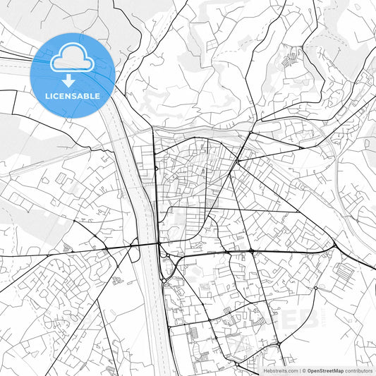 Vector PDF map of Agen, France