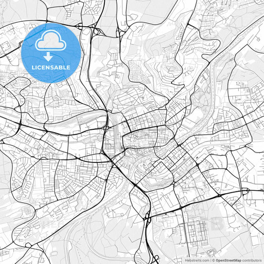 Vector PDF map of Ulm, Germany