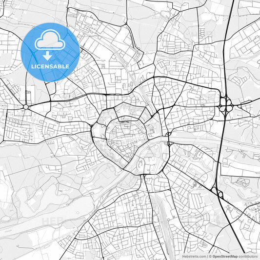 Vector PDF map of Ingolstadt, Germany