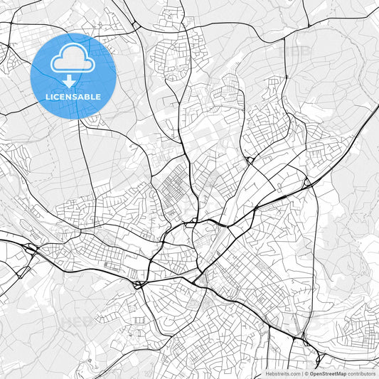 Vector PDF map of Reutlingen, Germany