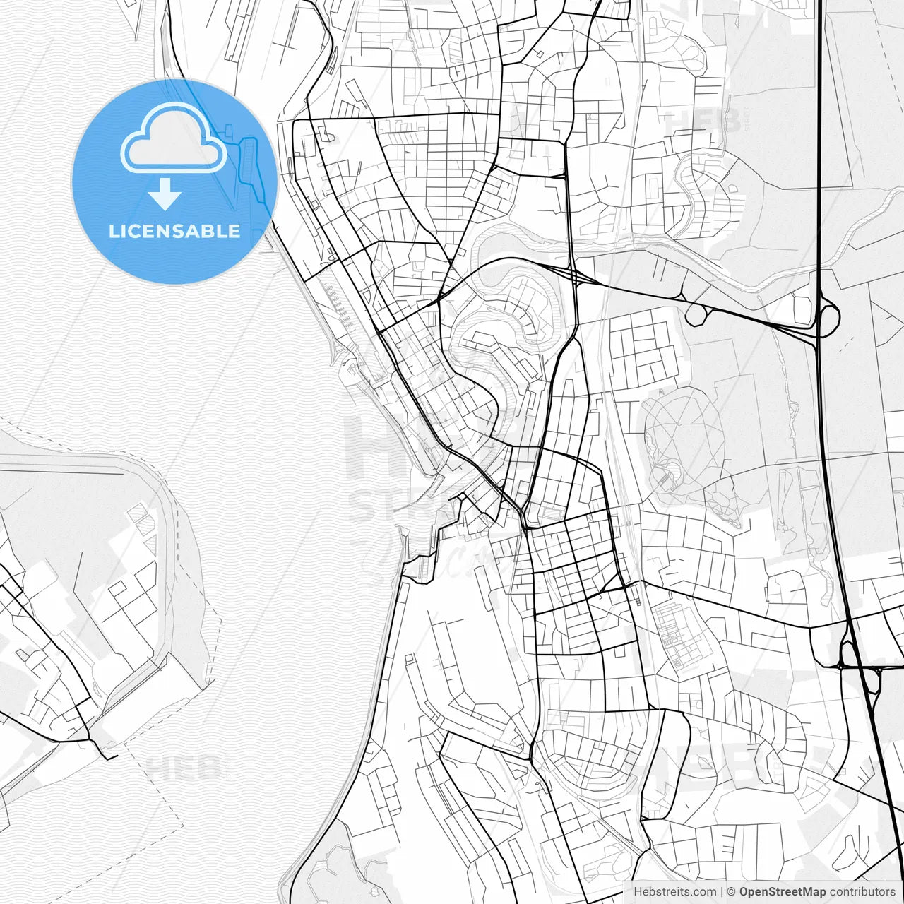 Vector PDF map of Bremerhaven, Germany