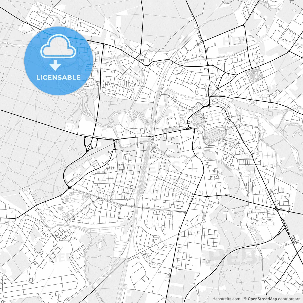 Vector PDF map of Celle, Germany