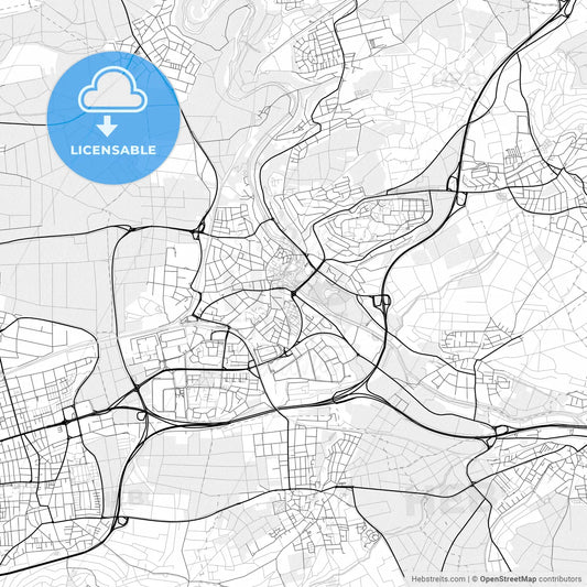 Vector PDF map of Waiblingen, Germany