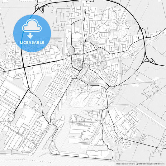 Vector PDF map of Emden, Germany