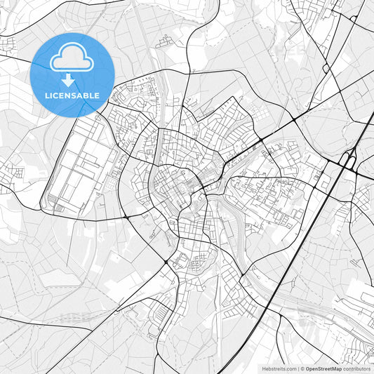 Vector PDF map of Rastatt, Germany