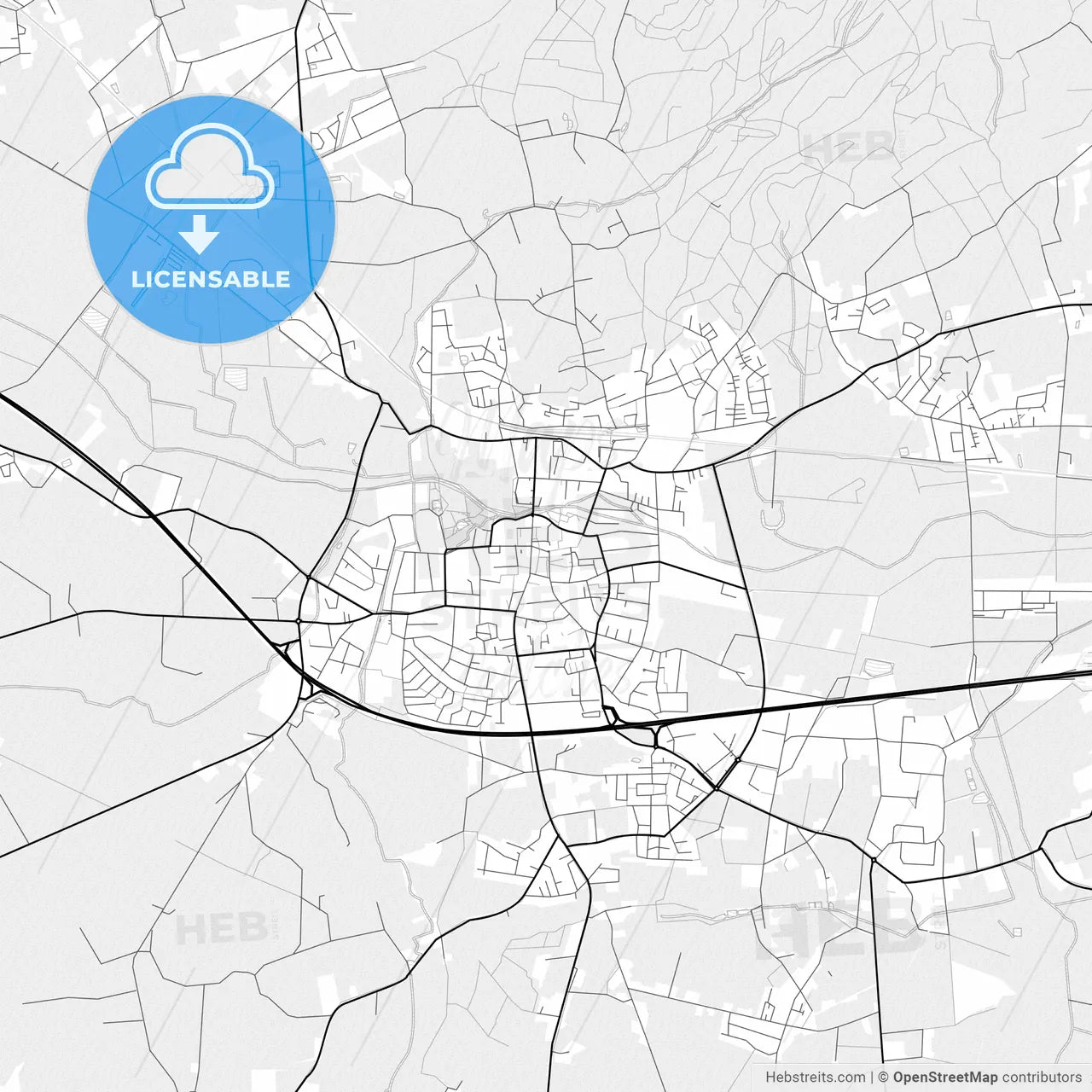 Vector PDF map of Melle, Germany