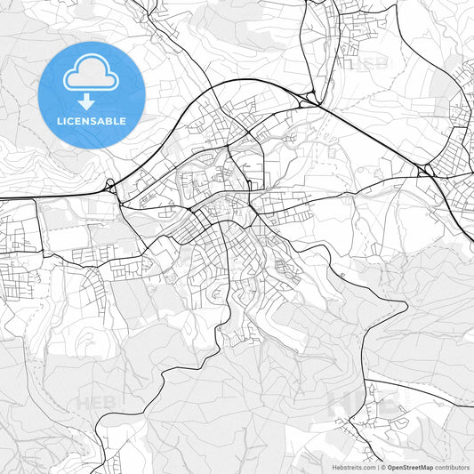 Vector PDF map of Schorndorf, Germany
