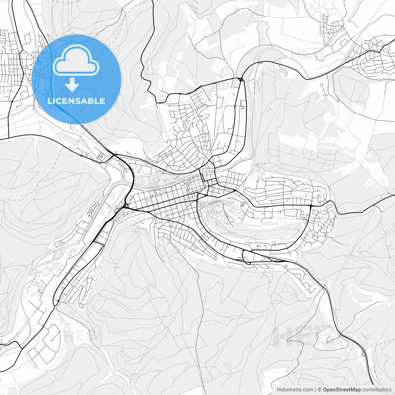 Vector PDF map of Tuttlingen, Germany