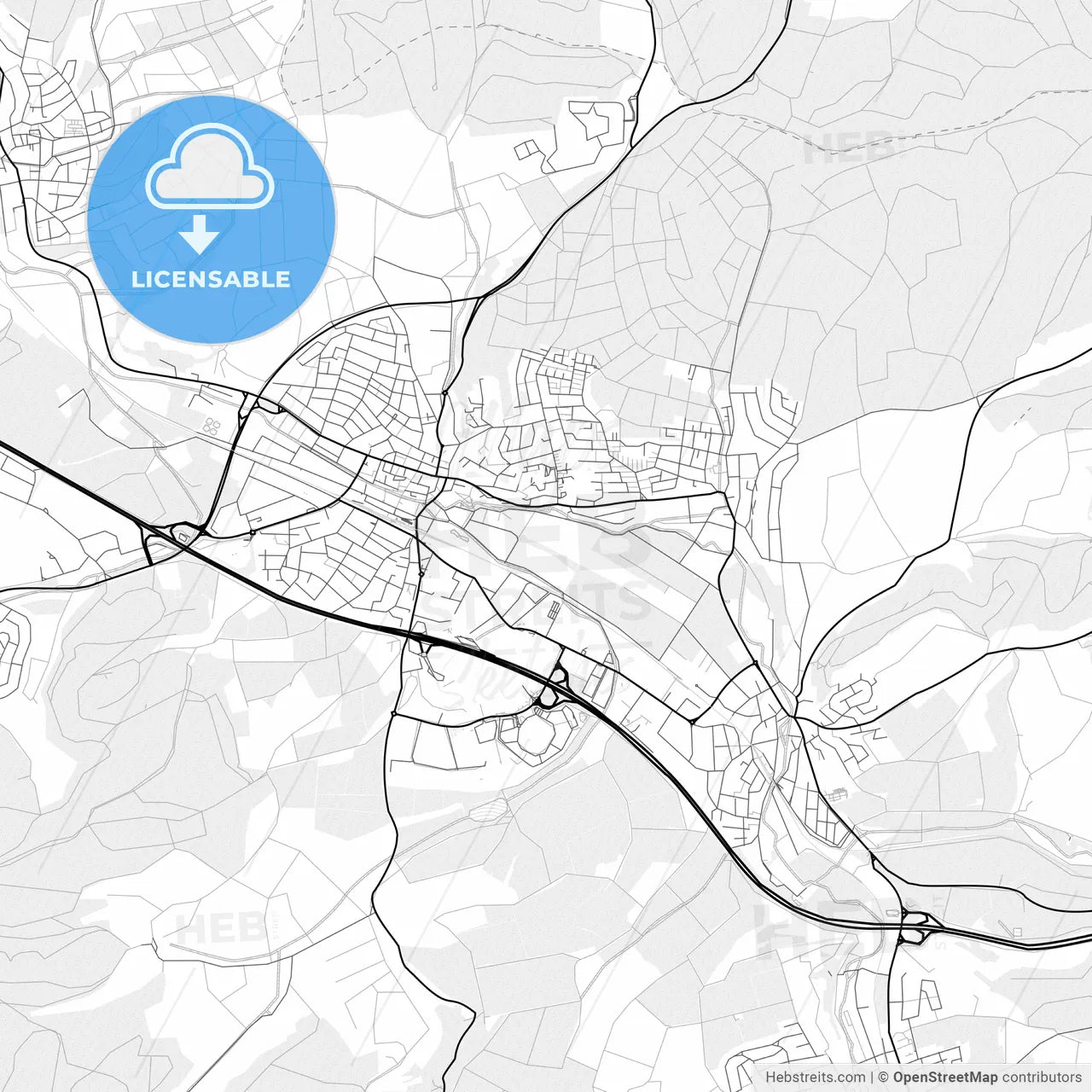 Vector PDF map of Sinsheim, Germany