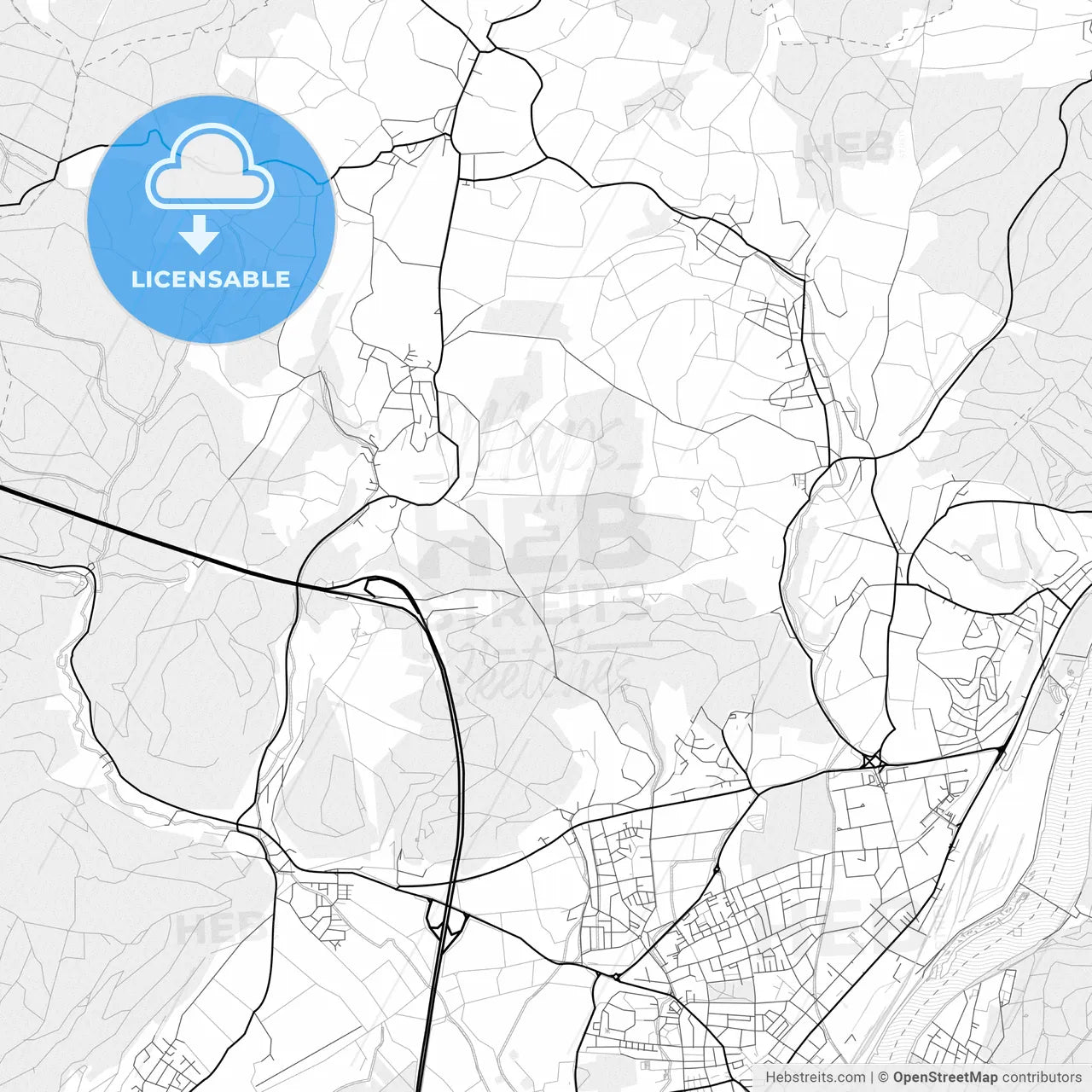 Vector PDF map of Rheinfelden (Baden), Germany