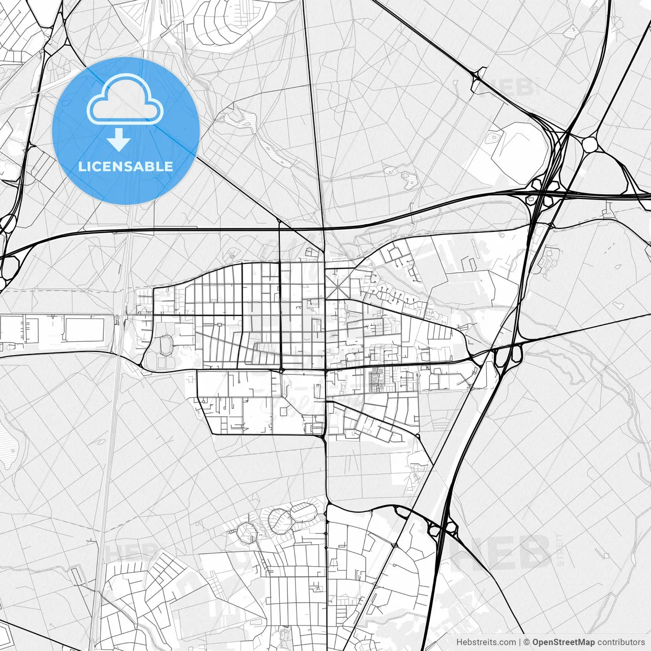 Vector PDF map of Neu-Isenburg, Germany