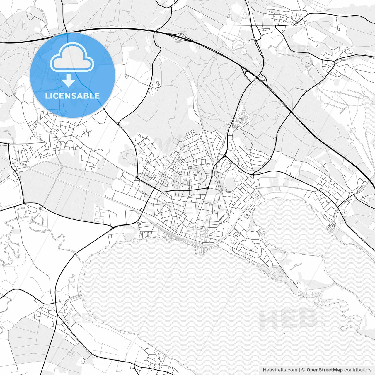 Vector PDF map of Radolfzell am Bodensee, Germany