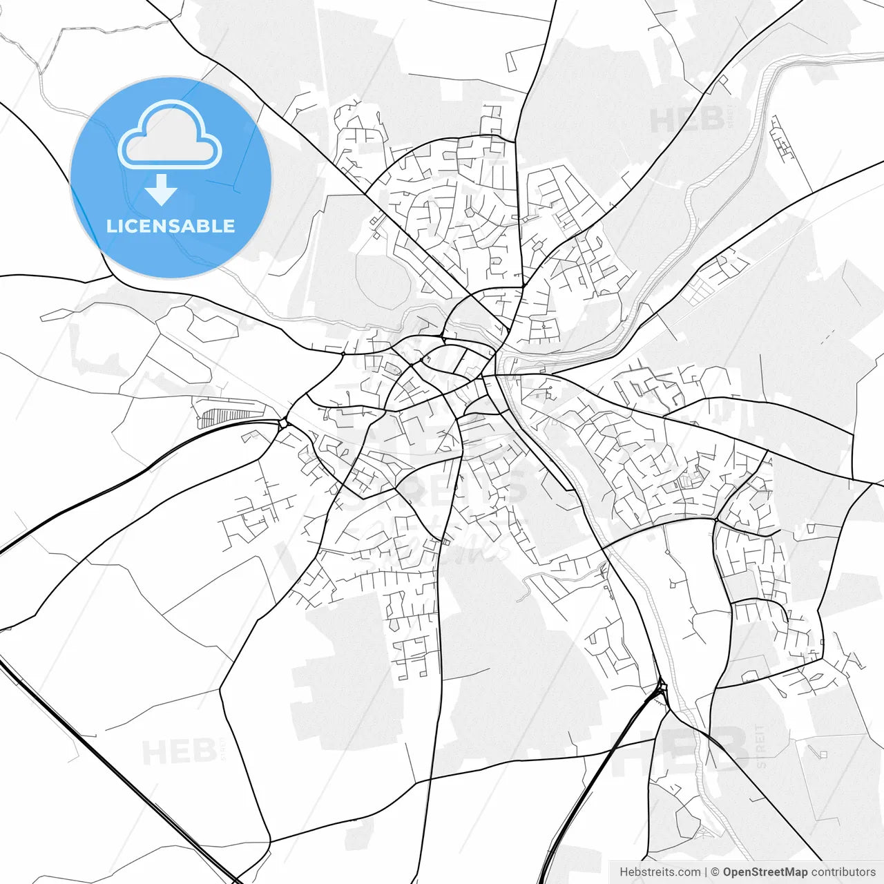 Vector PDF map of Navan, Ireland