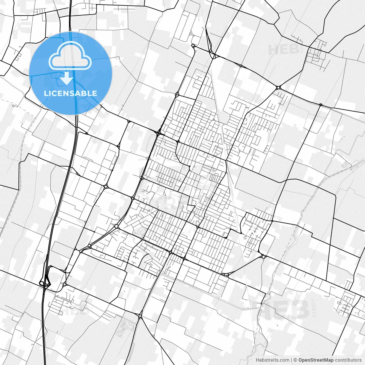 Vector PDF map of Carpi, Italy