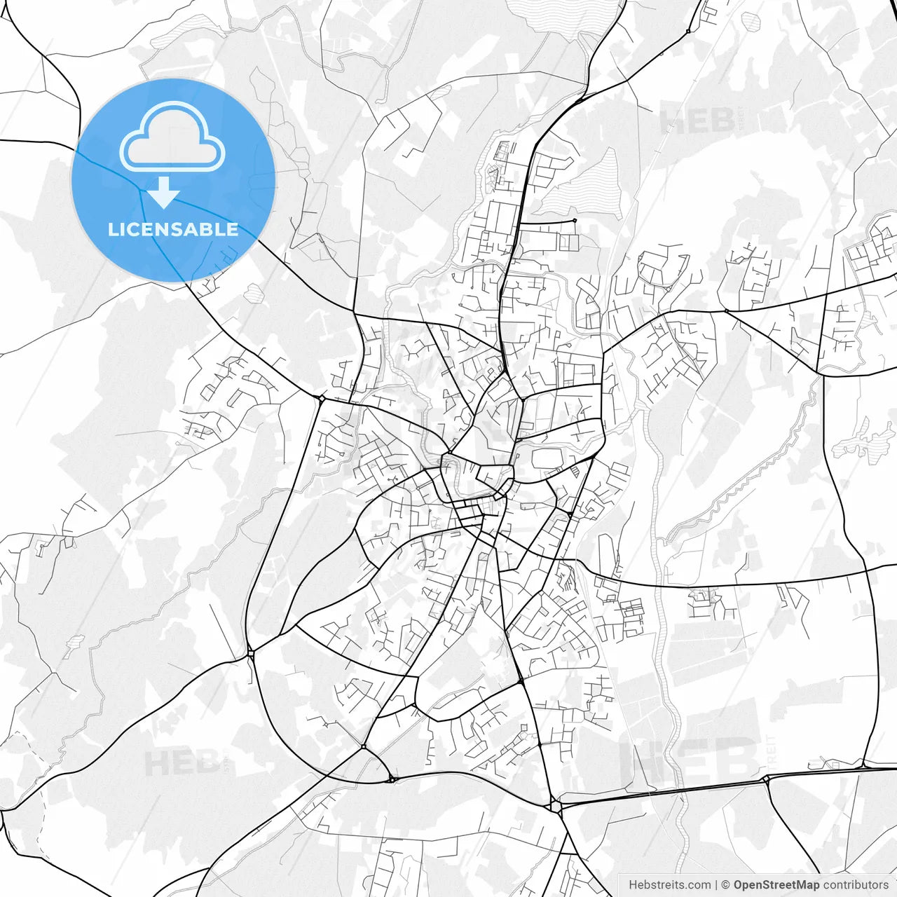 Vector PDF map of Ennis, Ireland
