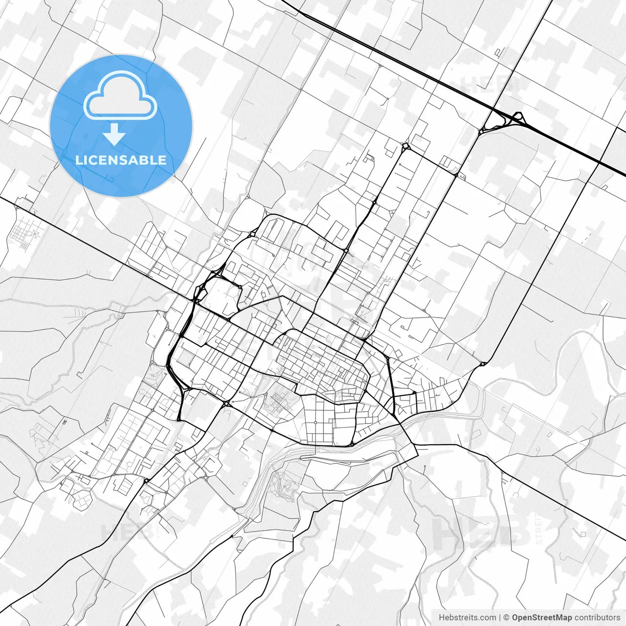 Vector PDF map of Imola, Italy