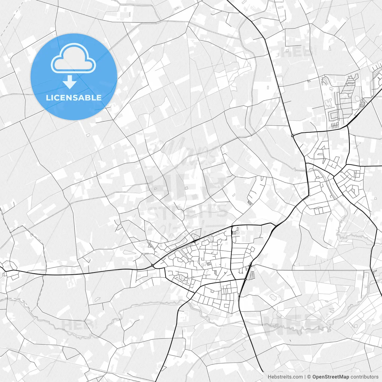 Vector PDF map of Leudal, Netherlands
