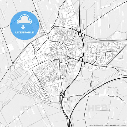 Vector PDF map of Meppel, Netherlands
