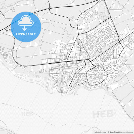 Vector PDF map of Hellevoetsluis, Netherlands