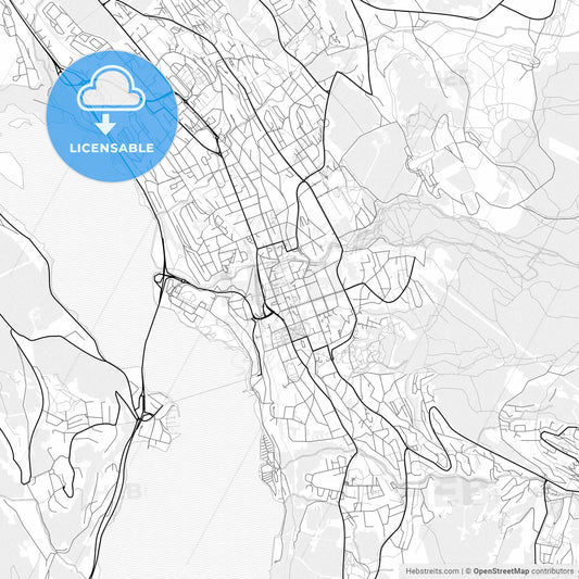 Vector PDF map of Lillehammer, Norway