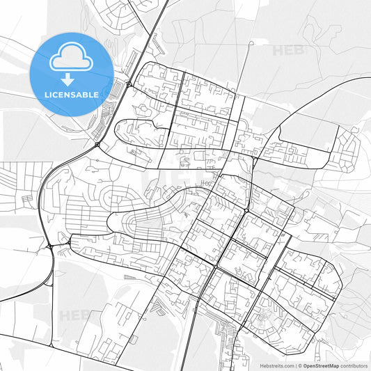 Vector PDF map of Bratsk, Russia