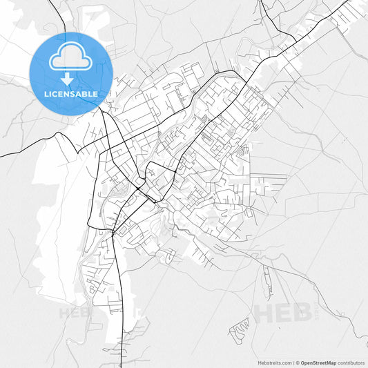 Vector PDF map of Odorheiu Secuiesc, Romania