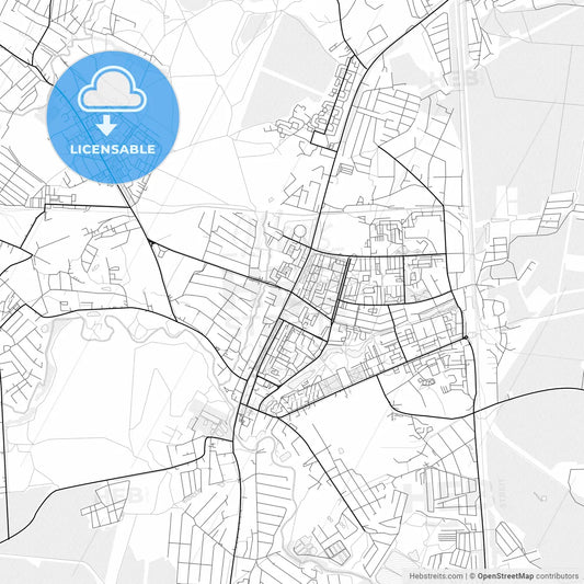 Vector PDF map of Chekhov, Russia