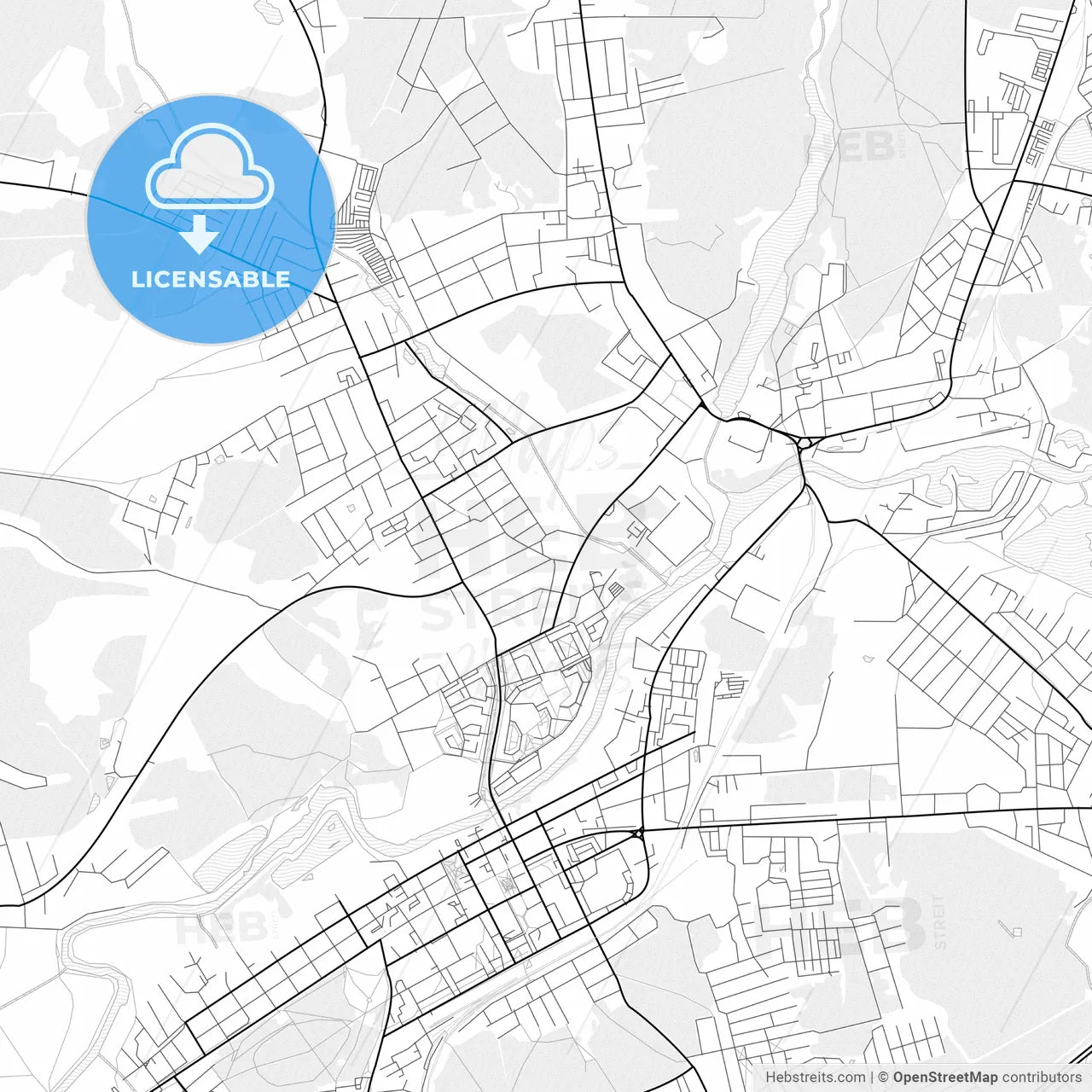Vector PDF map of Noginsk, Russia