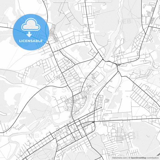 Vector PDF map of Noginsk, Russia