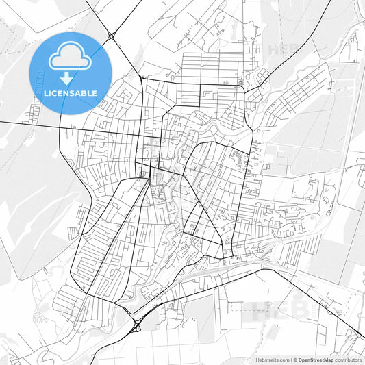 Vector PDF map of Krymsk, Russia