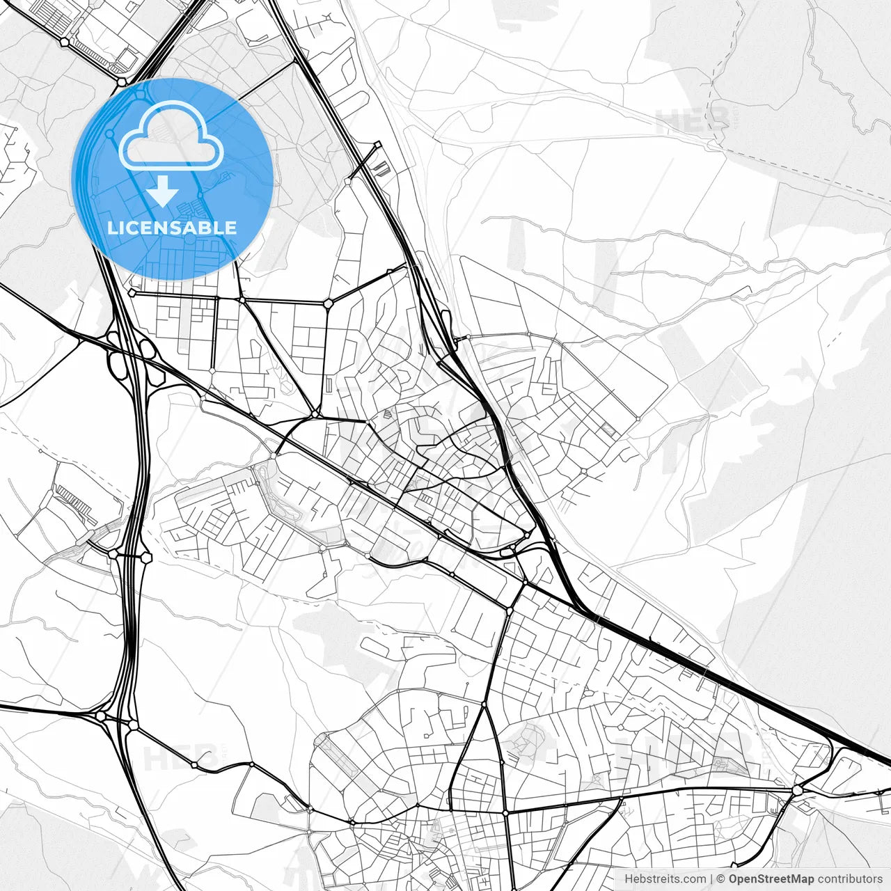 Vector PDF map of Las Rozas de Madrid, Spain