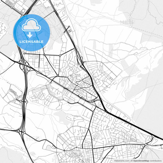 Vector PDF map of Las Rozas de Madrid, Spain