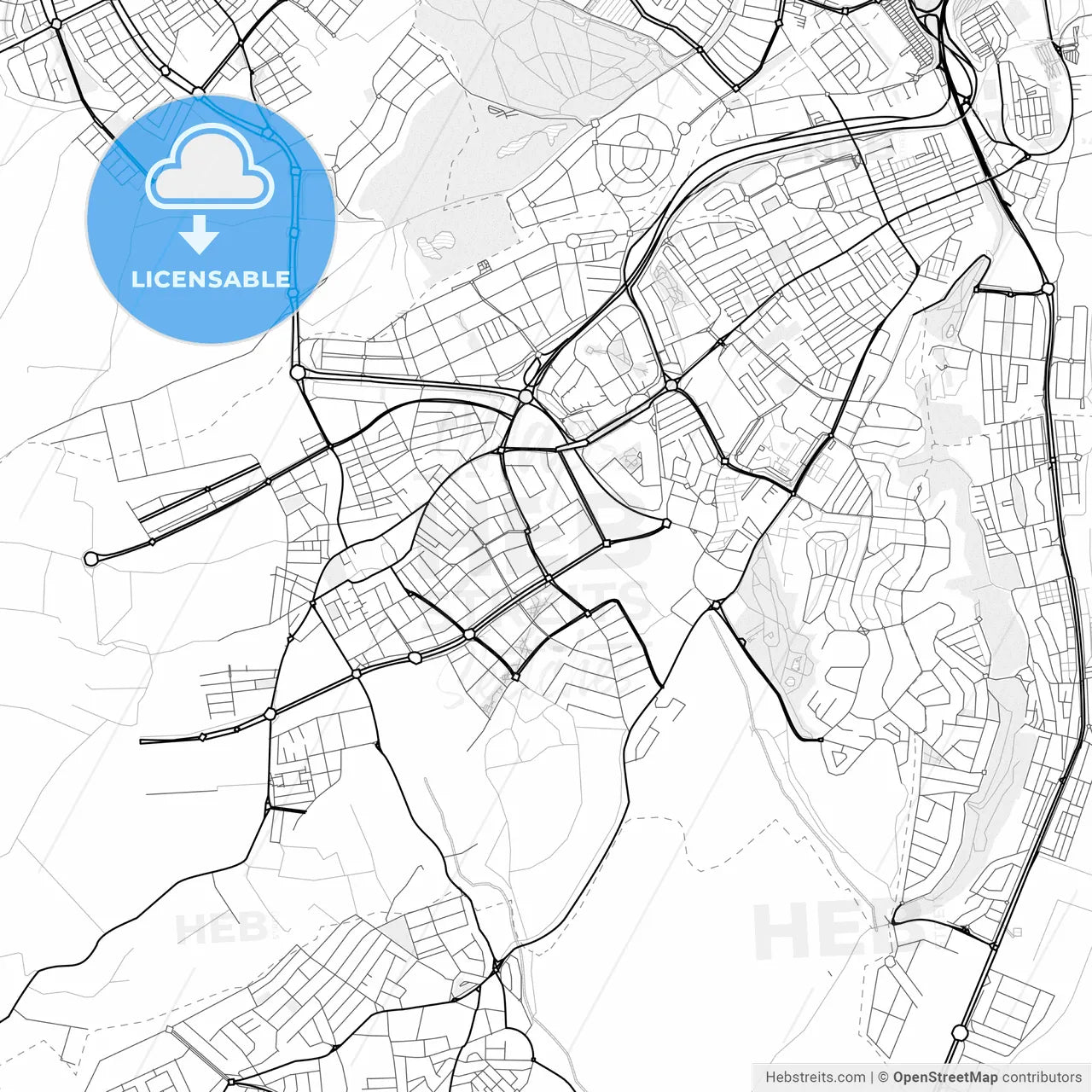 Vector PDF map of Mairena del Aljarafe, Spain