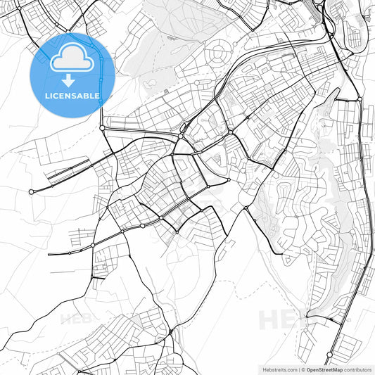 Vector PDF map of Mairena del Aljarafe, Spain