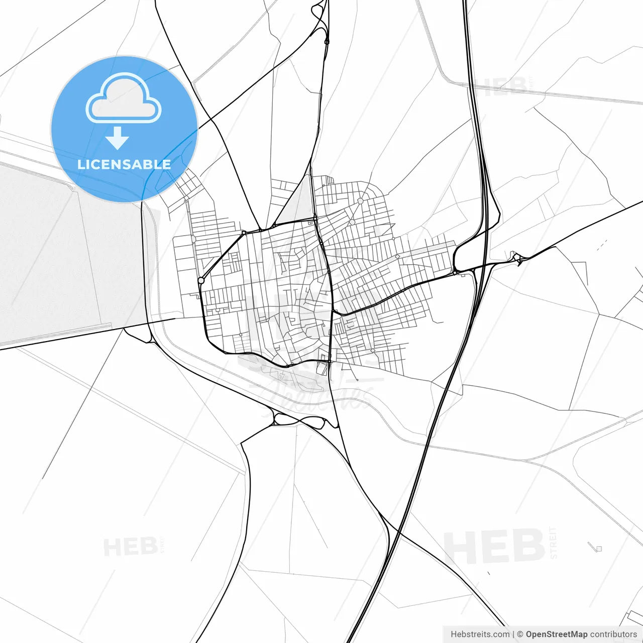 Vector PDF map of Los Palacios y Villafranca, Spain