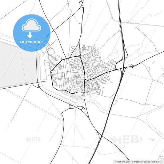 Vector PDF map of Los Palacios y Villafranca, Spain