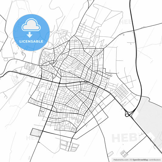 Vector PDF map of Lüleburgaz, Turkey