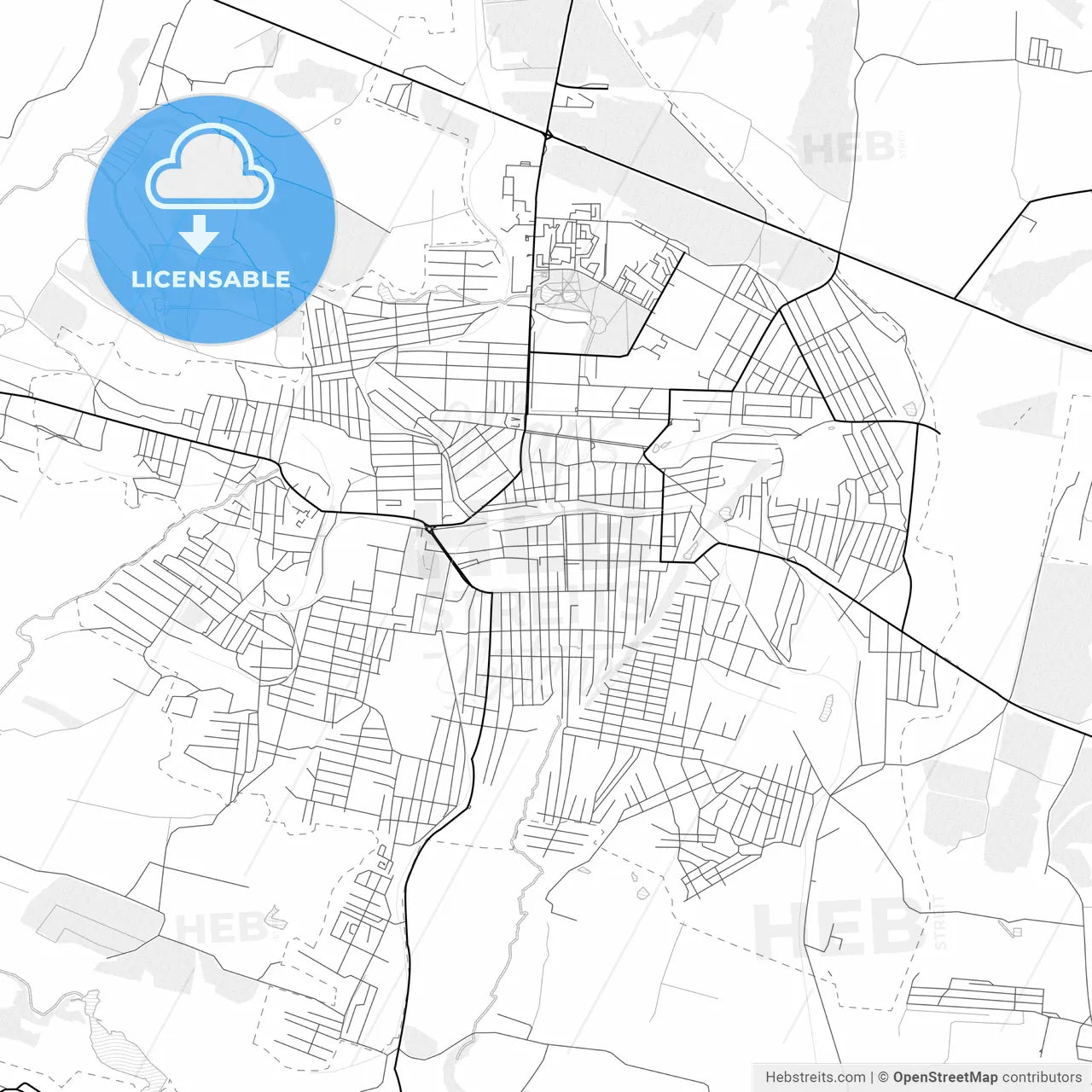 Vector PDF map of Khrustalnyi, Ukraine