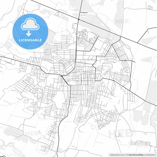 Vector PDF map of Khrustalnyi, Ukraine